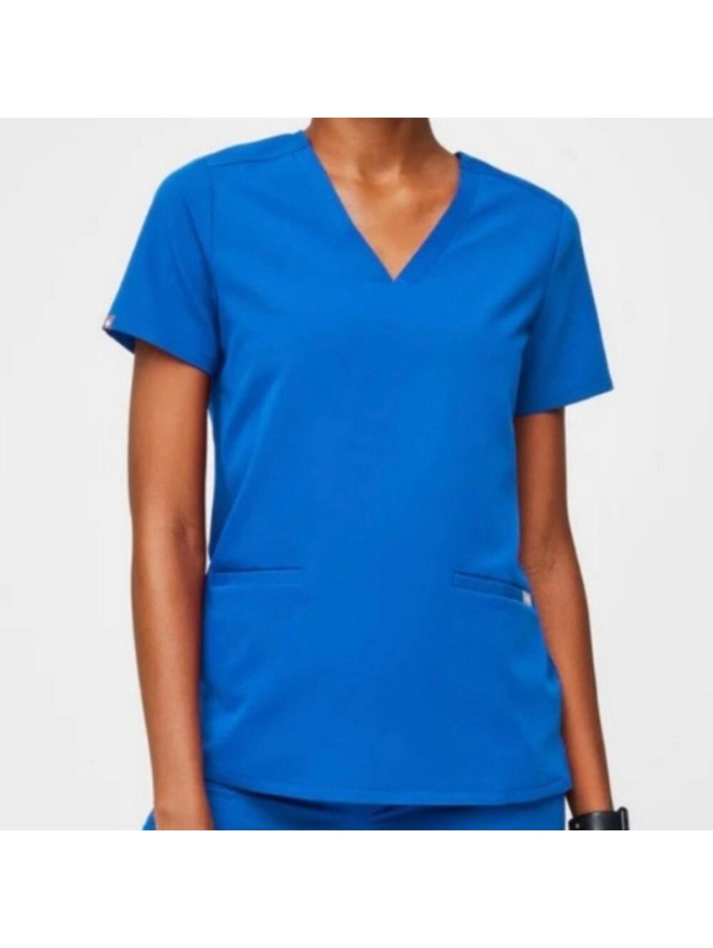 FIGS Casma Three-Pocket Scrub Top Royal Blue Women’s XS